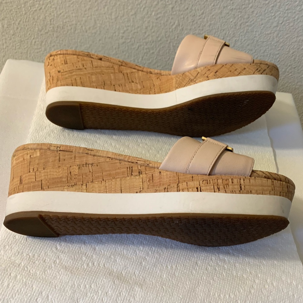 Michael Kors Warren Platform slip-on sandal, size 9.5 Soft pink/cork platforms - Picture 4 of 8